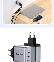 Chargeur rapide USB C pour téléphone portable et ordinateur portable 70 Watt PD Gan, adaptateur secteur USB C 70w pour Macbook, tablette, iPhone