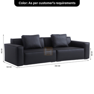 <span class=keywords><strong>Canapé</strong></span>-lit moderne en <span class=keywords><strong>cuir</strong></span> <span class=keywords><strong>microfibre</strong></span> noir de style italien, cadre en bois massif, écologique, durable, minimaliste, salon personnalisé - Product Image 5