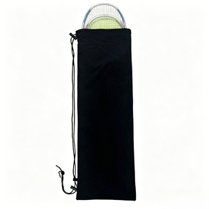 Sac à cordon en velours doux de qualité supérieure pour 1 à 3 raquettes de <span class=keywords><strong>badminton</strong></span>, <span class=keywords><strong>pochette</strong></span> de rangement protectrice avec logo personnalisé - Product Image 3