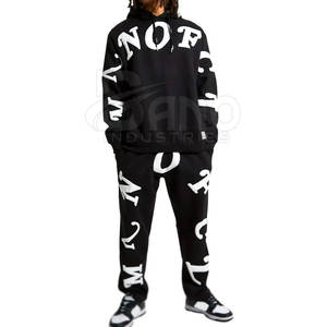 Conjunto de chándal de invierno de Algodón 100% con logotipo personalizado más vendido, manga larga de dos piezas con diseño de impresión de soplo transpirable - Product Image 2