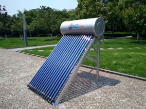 Chauffe-eau solaire certifié Solar Keymark 150L à tubes sous vide hautement intégré en acier inoxydable pour extérieur, garage et usage domestique - Product Image 6