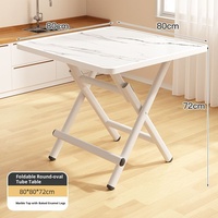 Table pliante portable carrée compacte, gain de place pour petit appartement, balcon, cuisine, salle à manger, utilisation intérieure et extérieure