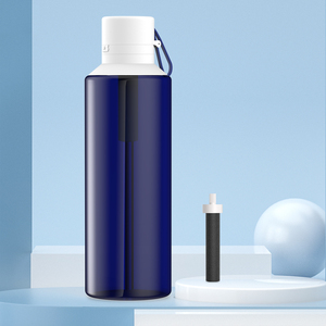 Botellas de agua con filtro de carbón activado reutilizables aisladas con pajitas sin BPA para acampar al aire libre y emergencias - Product Image 1