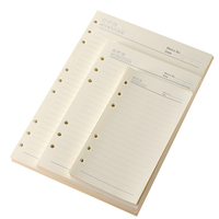 A5 A6 B5 recharge de cahier en gros 6 anneaux reliure spirale Inserts intérieurs planificateur à feuilles mobiles journal intime remplissage intérieur papiers intérieur