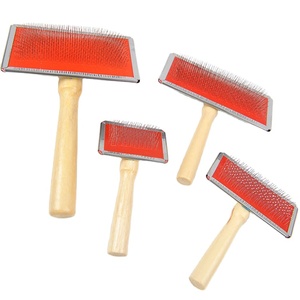 Nieuw Binnen Deshedding Pet Grooming Tools Houten Pet Pet Cat Dog Brush Slicker Hout