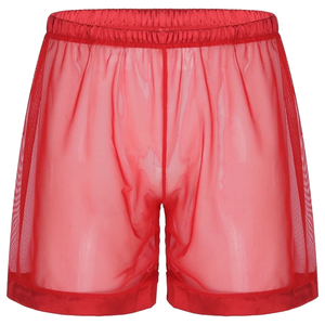 Mens Casual Elastic Waist <b>See</b>-<b>through</b> Mesh Loose Lounge <b>Boxer</b> Shorts Quick Dry Breathable Transparent - Product Image 2