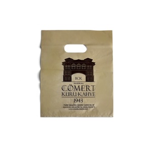 Bolsa de compras de plástico con asa troquelada reforzada con logotipo personalizado, material MDPE, de Turquía. - Product Image 3