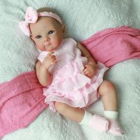 Sunnyfan LY-007 Poupée réaliste bébé en vinyle rose de 18 pouces, modèle Romper Bettie, pour l'e-commerce transfrontalier, cadeau de vacances pour enfants