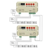 Kontroler LED Pixel K-1000S dengan Remote Kontrol Nirkabel RF 29 Tombol K1000S K1000 Strip Ws2811 yang Dapat Diprogram dengan Kartu SD