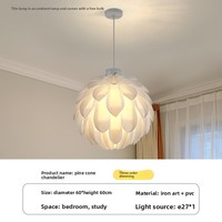 Lustre de chevet nordique design pomme de pin et citrouille avec source de lumière LED et télécommande