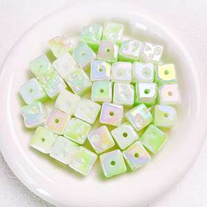 Colorido luminoso Mini queso cuadrado cuentas sueltas DIY teléfono móvil accesorios de joyería cuentas acrílicas - Product Image 5