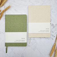 Carnet de lecture et journal personnalisable en lin imperméable, couverture rigide, tendance, vente en gros