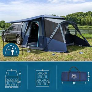 Tenda da Campeggio Familiare 13x10 Piedi, Impermeabile, Resistente alle Intemperie e ai Raggi UV, Portatile per 5-9 Persone, per SUV e Auto - Product Image 4
