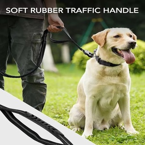 Maßgefertigte Luxus-Nylon-Hundeleine für Große Hunde, Verstellbare Reflektierende Taktische Trainingsleine mit Fahrzeuggurt - Product Image 1