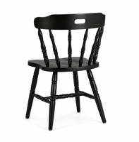 Chaise de salle à manger en bois de hêtre massif classique avec dossier à lattes, chaise en bois courbé pour restaurant, hôtel, café