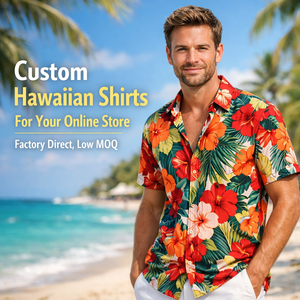 ビーチシャツ男性用,カリダッド夏スリムフィット花柄シャツグラフィックポリエステルカスタムハワイアンシャツ - Product Image 1