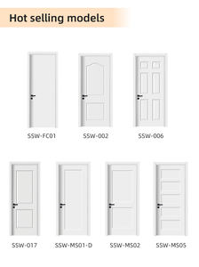 32 pouces. X 80 po. Porte intérieure moderne moulée en nid d'abeille à <span class=keywords><strong>5</strong></span> panneaux, apprêtée en blanc - Product Image 6