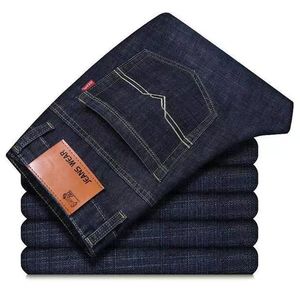 Jeans de Mezclilla Casuales para Hombre, de Alta Calidad, Corte Recto, Cintura Media, Elásticos, de Algodón, Fabricante Personalizado - Product Image 1