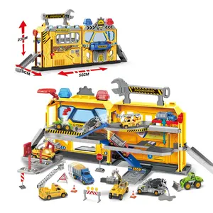 I bambini giocano la serie di giochi di parcheggio del veicolo di ingegneria del giocattolo della pista del camion della costruzione