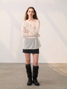 Suéter <span class=keywords><strong>Transparente</strong></span> 100% Cachemira Pura para <span class=keywords><strong>Mujer</strong></span>, Oversize, Tejido Fino, Cuello Redondo, Ligero y Holgado - Product Image 4