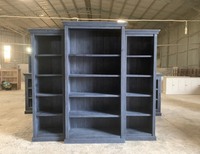 Style français Antique grande échelle blanche bibliothèque livre étagère en bois DP3028 vietnamien.