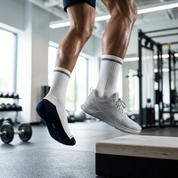 Chaussettes de sport unisexes en laine/spandex respirantes et tendance, à rayures blanches, pour l'hiver, prêtes pour la sublimation numérique