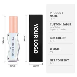 Tube ondulé huile pour les lèvres aux fruits repulpant luxe clair hydratant graisse baume à lèvres Logo personnalisé maquillage végétalien huile pour les lèvres plus dodue - Product Image 6