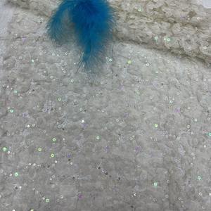 Tissu en dentelle jacquard brodé en maille tricotée, 100 % nylon, respirant et léger, pour filles et femmes, avec ruban coloré, directement de l'usine - Product Image 5