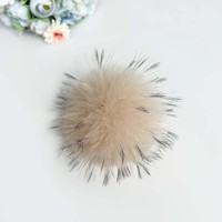 Pompon en fausse fourrure de renard artificielle de 15 cm avec bande élastique
