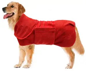 Hond Drogen Coat Robe Handdoek Hond Badjas Absorberen Vocht En Droog Huisdier Snel Puppy Badstof Baden Accessoires