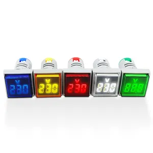 22MM AC 50-500V Voltmeter Square Panel LED Digital Voltage Meter Indicator Light White/Red/Yellow/Green/Blue