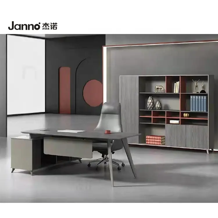 현대 사무용 가구 본사 책상 테이블 서랍 결합 골드 금속 프레임 사무실 책상