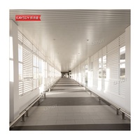 Tiras de techo elásticas de aluminio para estación de tren moderna, tira de aluminio ligera acústica en forma de S blanca, techo de caída