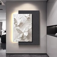 Peinture décorative en grès tridimensionnelle pour hall d'entrée, texture verticale, peinture murale suspendue pour le bout du couloir, murale légère