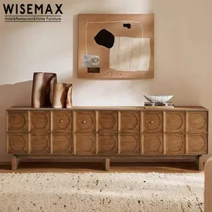WISEMAX mobilya Nordic oturma odası katı ahşap TV standı ahşap dolap mobilya fransa Retro dikdörtgen büfe yemek odası için