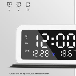 Chargeur sans fil multifonction Smart Home Decor QI Slim Foldable Intelligent LED Digital Alarm Clock pour <span class=keywords><strong>iPhone</strong></span> Samsung - Product Image 5