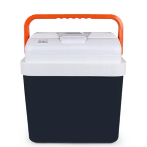 Mini refrigerador elétrico portátil 24l, cinza azul, recarregável, para dirigir, carro, geladeira pequena, refrigerador termoelétrico portátil