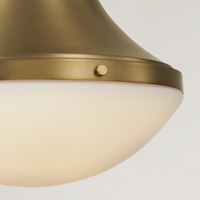 Moderne minimalistische hanglamp met overgangsdesign, verouderd messing met zacht wit glas voor eetkamer, restaurant en woonkamer