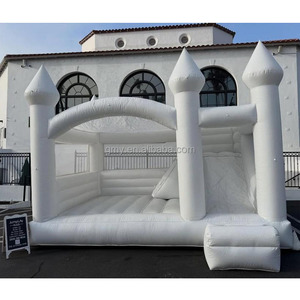 Articles de <span class=keywords><strong>location</strong></span> : Toboggan aquatique gonflable commercial Hpfburg Hochzeit, château gonflable blanc avec toboggan et piscine à balles - Product Image 2