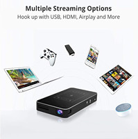 Mini projecteur portable Android 9 1G 8G entrée HD-MI projecteur de film 3D 4K avec projecteur DLP en miroir