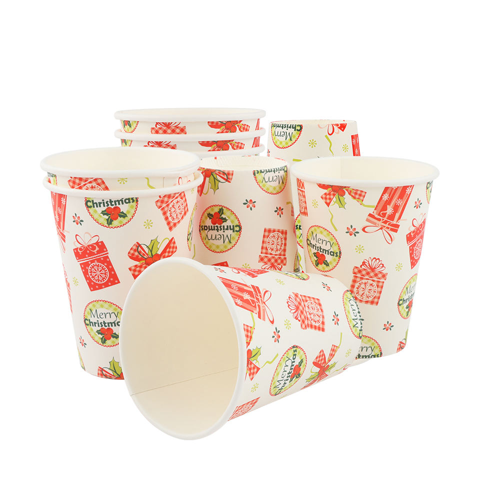 Wholesale biodegradable custom printing disposable kraft paper cup hot coffee cup for hot drink with logo