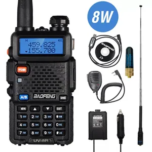 BAOFENG-walkie-talkie original de alta potencia, radio UV-5R de doble banda, 8w/10w, con batería de alta capacidad