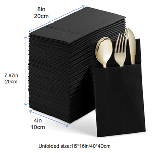 Biểu Tượng Tùy Chỉnh 40*40 Cm 1-Ply Không Khí Đặt Khăn Ăn Dày Vải Placemat Bụi Miễn Phí Khăn Giấy Dao Nĩa Túi Đầy Màu Sắc Bữa Ăn Tối Khăn Ăn - Product Image 4