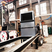 Broyeur de déchets monté sur roues, déchiqueteur de verre et de cendres pour usine de recyclage de la construction