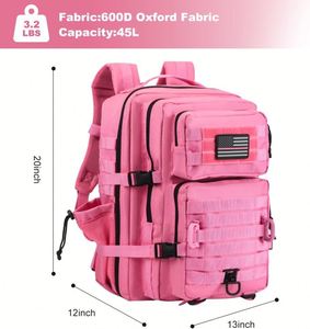 กระเป๋าเป้สะพายหลังแบบยุทธวิธี Factory Tactical 45L Denim MOLLE พร้อมซิปและหัวเข็มขัด สำหรับตั้งแคมป์ มีช่องใส่ขวดน้ำ ใช้ได้ 3 วัน - Product Image 2