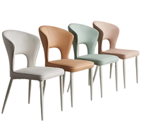 Style crème nordique coussin doux chaise de salle à manger lumière luxe dossier haut de gamme maison hôtel Table à manger chaise Simple vie moderne