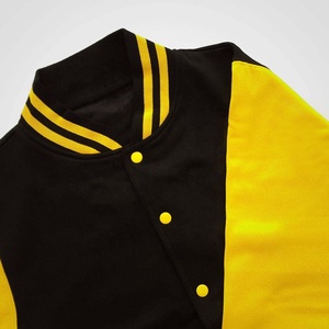 Black Varsity Jacket with Yellow Sleeves College Letterman Style Baseball <b>Top</b> Winter Casual Clothing Quick Dry Windproof Unisex - Product Image 2
