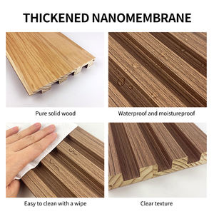 Revêtement intérieur en bois massif Wpc à bas prix Grille cannelée Panneaux muraux intérieurs en PVC Panneaux <span class=keywords><strong>de</strong></span> grilles en bois à lamelles pour la décoration - Product Image 3