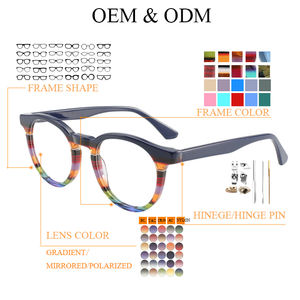 نظارات نسائية عتيقة بنمط دائري شفافة بإطار من الأسيتات بنمط دائري عتيق - Product Image 5