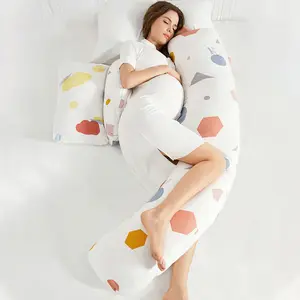 Full Body Adjustable Maternity Shaped Pregnancy Pillow For Breastfeeding Back Belly Hips Legs Support With Massage Feature